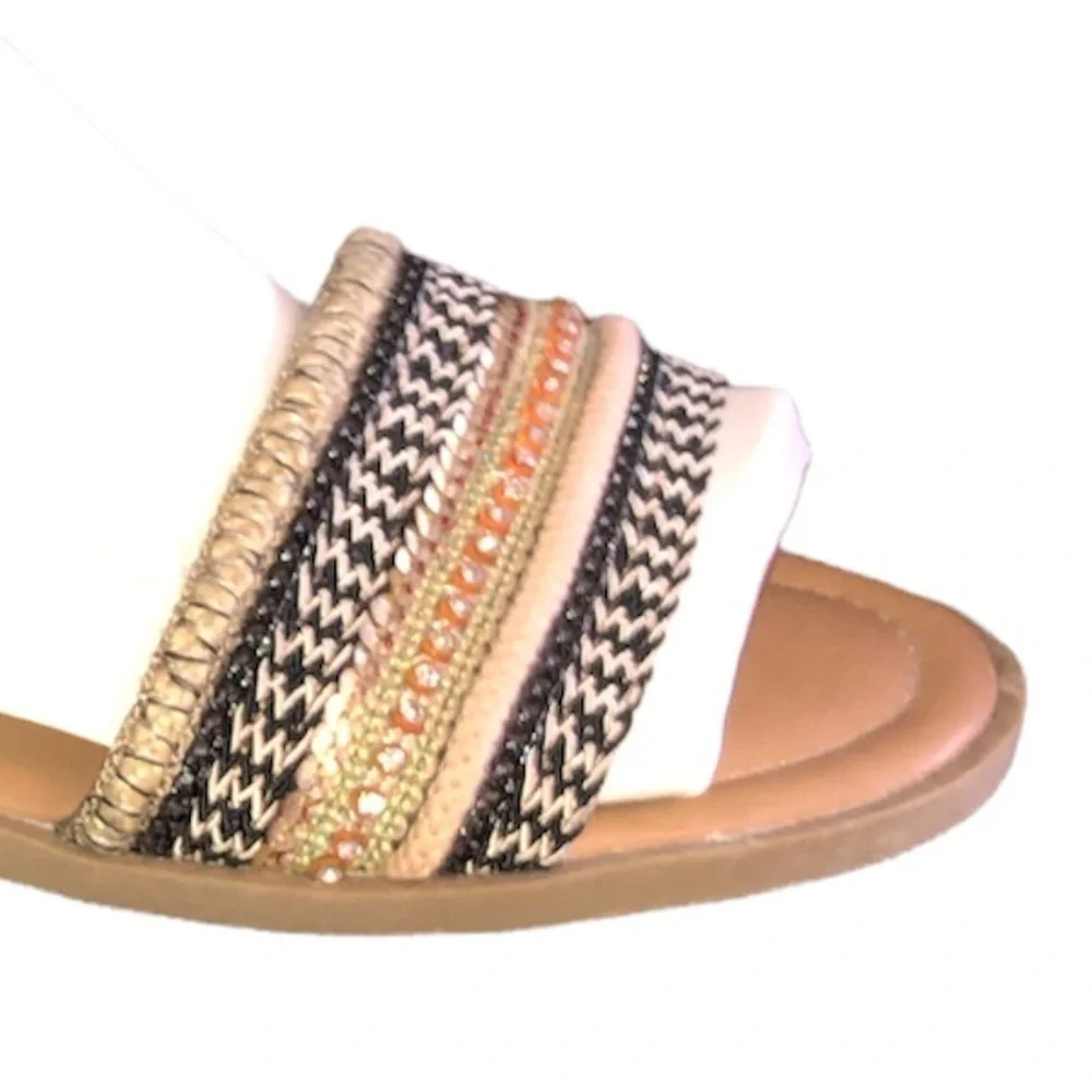 ROCKET DOG Sandals Women's Size 9.5 Brown Boho Shoes Textured Fabric Sequence